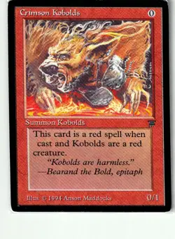 Crimson Kobolds Common Legends Magic: The Gathering Lightly Played - Image 1