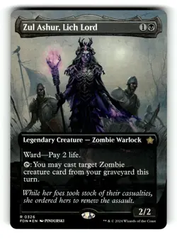 Zul Ashur, Lich Lord (Borderless) Foundations 326 NM FOIL - Image 1