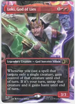 MAGIC MTG LOKI, GOD OF LIES (BORDERLESS) 512 COMMANDER: MARVEL SUPER HEROES - Image 1