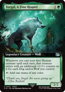 MTG [FIN-474 Foil NM] Torgal, A Fine Hound (Extended Art) - Image 1