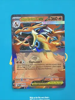Mega Charizard Y EX 030 Black Star Promo Mega Evolutions Pokemon Card B - Image 1