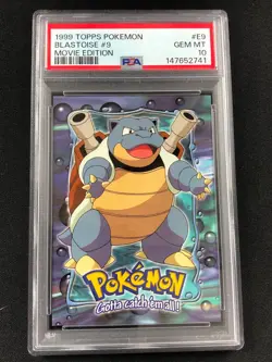 Pokemon 1999 Blastoise Topps Movie Edition #E9 PSA 10 - Image 1