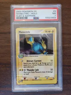 Pokemon Manectric 9/109 EX Ruby and Sapphire Graded 7 Near Mint - Image 1