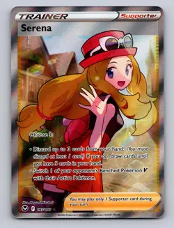 SERENA 193/195 ULTRA RARE SILVER TEMPEST POKEMON HOLO NM - Image 1