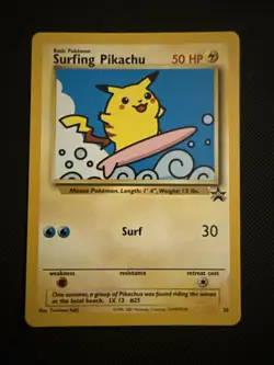 Pokemon TCG Surfing Pikachu Black Star Promo Card 28 LP - Image 1