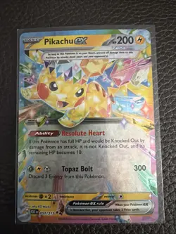 Pikachu ex 057/217 Tera Full Art Ultra Rare Holo Pokemon Near Mint - Image 1