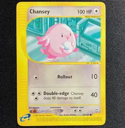 Chansey 69/147 Aquapolis Common Basic Regular Unlimited 100 HP English 2002 - Image 1