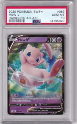 2020 Pokemon SWSH Mew V Darkness Ablaze #069 PSA GEM MT 10 - Image 1