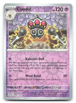 Claydol SV03: Obsidian Flames 095/197 Reverse Holo Pokemon NM - Image 1