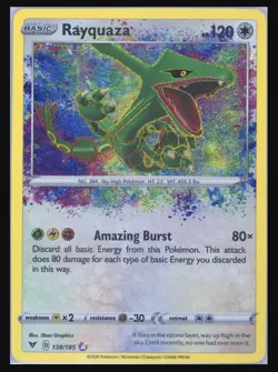 RAYQUAZA 138/185 AMAZING RARE VIVID VOLTAGE POKEMON HOLO NM/M - Image 1