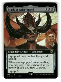 Mask of Griselbrand (Extended Art) Innistrad: Midnight Hunt 347 LP FOIL - Image 1