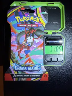 HEAVY! 31.85g Full ArtU Chaos Rising Pokemon TCG Sleeved Booster (SEALED) - Image 1
