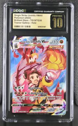 2022 Pokemon SWSH Brilliant Stars #TG19 FA/SS Urshifu VMax CGC pristine 10 - Image 1