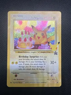 Birthday Pikachu Promo Holo 24 Pokemon TCG Card 50 HP English - Image 1
