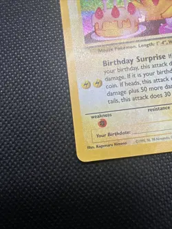 Birthday Pikachu Promo Holo 24 Pokemon TCG Card 50 HP English - Image 5