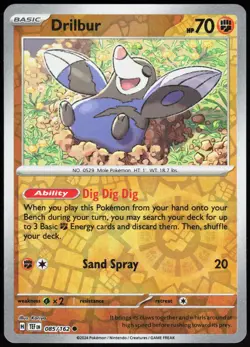 Temporal Forces Drilbur 085/162 Common Pokemon Reverse Holo NM/M - Image 1