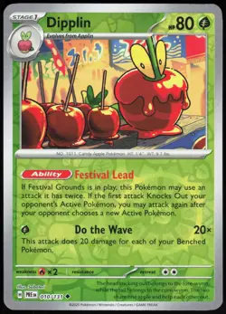 SV: Prismatic Evolutions Dipplin 010/131 Uncommon Pokemon Reverse Holo NM/M - Image 1