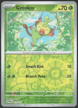 Twilight Masquerade Grookey 014/167 Common Pokemon Reverse Holo NM/M - Image 1