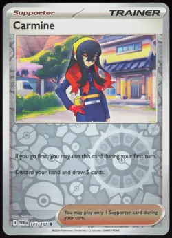 Twilight Masquerade Carmine 145/167 Uncommon Pokemon Reverse Holo NM/M - Image 1