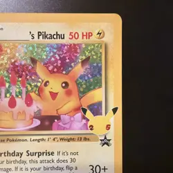 Pokemon Birthday Pikachu 24/53 Celebrations Classic Collection Holo NM - Image 3