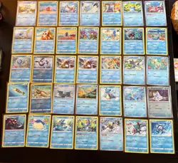 Pokemon Water Type Card Lot Reverse Holo Rare Lapras Mudkip Totodile x35 - Image 1
