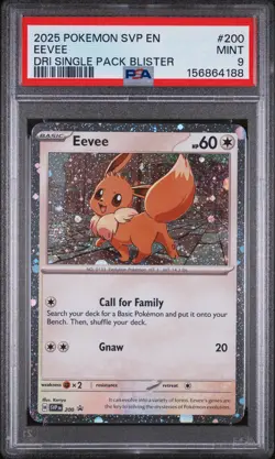 2025 Pokemon Black Star Promo #200 Eevee PSA 9 - Image 1