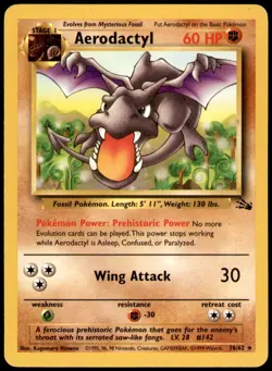 Aerodactyl 16/62 Rare Fossil Pokemon Unlimited Moderately Played - Image 1