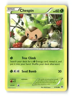Chespin Common BREAKthrough 9/162 Pokemon Moderately Played - Image 1