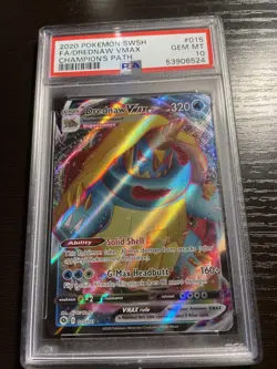 2020 Pokemon SWSH Champions Path #15 Drednaw Vmax Full art PSA 10 graded card - Image 1
