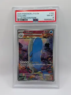 Pokemon Wailord 162/159 Sv09: Journey Together Holo PSA 8 🐳 💦 - Image 1