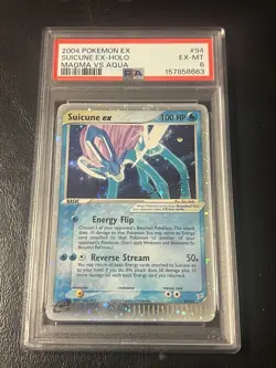PSA 6 SWIRL NEW CERT Pokemon Suicune ex 94/95 Team Magma vs Team Aqua Holo - Image 1