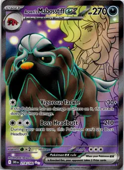 Arven's Mabosstiff ex 218/182 Ultra Rare Destined Rivals Pokemon Holo Near Mint - Image 1