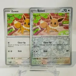 Eevee - 166/197 - Pokemon TCG Obsidian Flames - NM - Reverse Holo + Regular X2 - Image 1