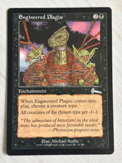 Engineered Plague Urza's Legacy Regular LP Light Play MTG Magic the Gathering V - Image 1