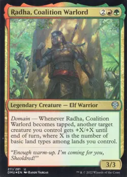 3X RADHA, COALITION WARLORD 211/281 FOIL DOMINARIA UNITED MTG MAGIC NM X3 - Image 1