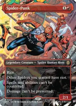 Spider-Punk (0207) (Borderless) -Foil Near Mint MTG Marvel's Spider-Man - Image 1
