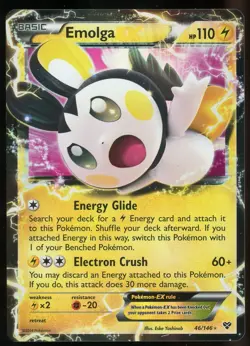 Pokemon TCG Emolga EX Ultra Rare Holo XY Base Set 46/146 NM - Image 1