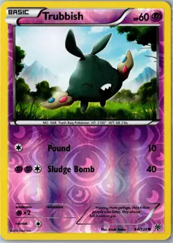 Pokemon Card - Trubbish Plasma Storm 64/135 Common Reverse Holo - Mid Era - Image 1