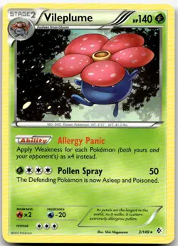 Vileplume 3/149 Holo Rare Boundaries Crossed Pokemon Holo Lightly Played - Image 1
