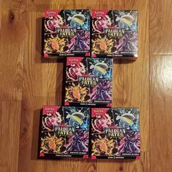 Pokemon TCG Scarlet & Violet Paldean Fates Booster Bundle Lot Of 5 Boxes Sealed - Image 1