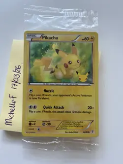 Pokemon Pikachu Promo Card XY Generations 20th Anniversary Holo Sealed 26/83 - Image 1