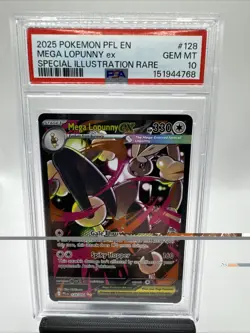2025 POKEMON PHANTASMAL FLAMES #128 MEGA LOPUNNY ex SIR PSA 10 Gem Mint - Image 1