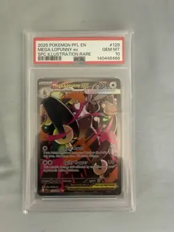 Pokemon TCG 2025 Phantasmal Flames Mega Lopunny ex 128/094 SIR Holo PSA 10 - Image 1