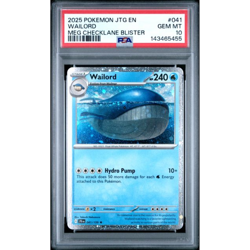 PSA 10 WAILORD #041 POKEMON JOURNEY TOGETHER MEGA EVOLUTION CHECKLANE BLISTER - Image 1