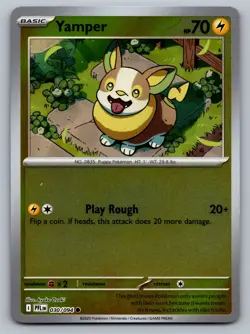 Pokemon TCG ME02: Phantasmal Flames Yamper 030/094 Reverse Holo - Image 1
