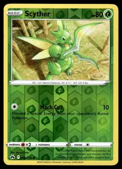 Scyther 006/159 Common Crown Zenith Pokemon Reverse Holo Near Mint - Image 1