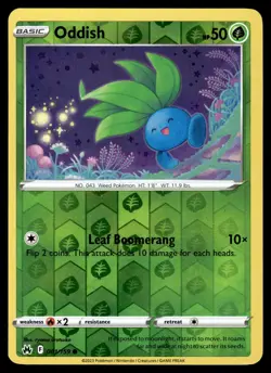 Oddish 001/159 Common Crown Zenith Pokemon Reverse Holo Near Mint - Image 1