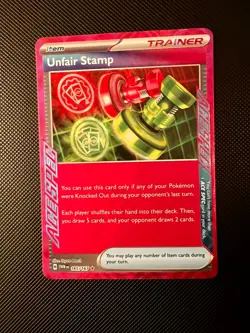 Pokemon TCG Unfair Stamp 165/167 SV06 Twilight Masquerade ACE SPEC Holo NM - Image 1