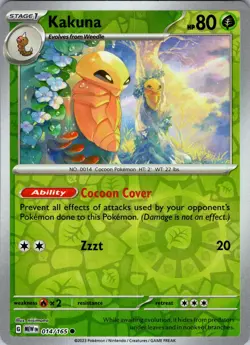 Kakuna 014/165 Common 151 Pokemon Reverse Holo Near Mint - Image 1