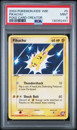 2004 POKEMON KIDS' WB! POKE CARD CREATOR #5 PIKACHU PSA 9 NEW CERT - Image 1